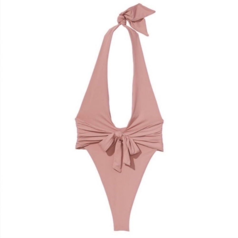 New! Riot Swim Women's Milli One Piece Swimsuit Solid Pink 10681